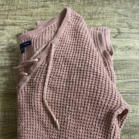 Pink Knit Sweater with Ties - Picture 1 of 4